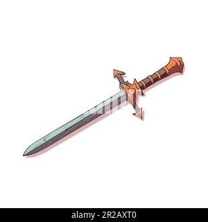 Sword in cartoon style isolated on white background. Vector illustration Stock Vector