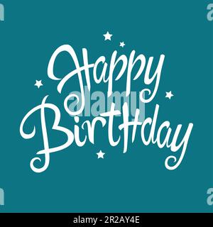 Text of Happy Birthday with decorative simple stars for birthday theme and background Stock Vector
