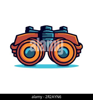 Binoculars for observation. Single icon in cartoon style isolated on white background. Logo Stock Vector