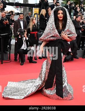 Cannes, France. 18th May, 2023. Indian actress Aishwarya Rai Bachchan attends the premiere of Indiana Jones And The Dial Of Destiny at the 76th Cannes Film Festival at Palais des Festivals in Cannes, France on Thursday, May 18, 2023. Photo by Rune Hellestad/ Credit: UPI/Alamy Live News Stock Photo