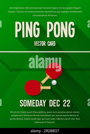 Ping Pong, table Tennis vector template flyer with copy space Stock Vector