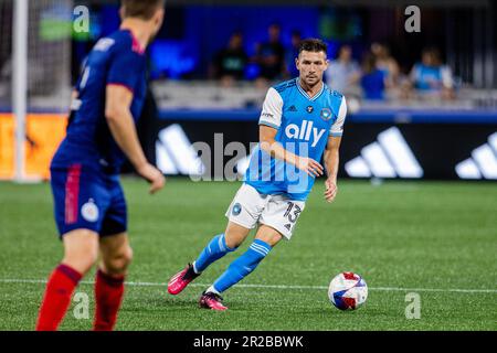 Charlotte, NC, USA. 17th May, 2023. Charlotte FC midfielder Brandt Bronico (13) during the second half of the Major League Soccer match up at Bank of America Stadium in Charlotte, NC. (Scott KinserCal Sport Media). Credit: csm/Alamy Live News Stock Photo