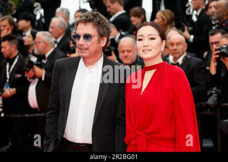 Jean Michel Jarre and Gong Li attend the 'Indiana Jones And The Dial Of Destiny' during the 76th Cannes Film Festival at Palais des Festivals in Cannes, France, on 18 May 2023. Stock Photo