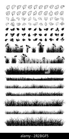 Grass silhouette isolated on white background. Vector illustration ...