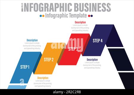 4 Step infographics tab paper index template. Vector illustration abstract background. Can be used for workflow layout, business step, banner, web des Stock Vector
