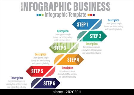 6 Step and Six Option colorful  infographics elements. Vector illustration. Stock Vector