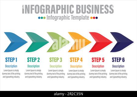 6 Steps ore Six 6 option Business data visualization. Process chart. Abstract elements of graph, diagram with steps, options, parts or processes. Vect Stock Vector