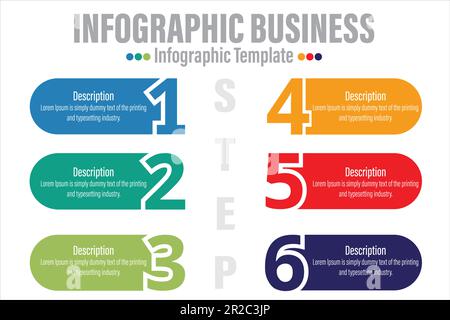 Abstract infographics number options template. Vector illustration. Can be used for workflow layout, diagram or banners with 6 options Stock Vector