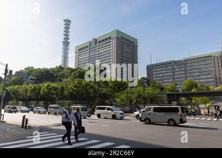 Tokyo, Japan. 18th May, 2023. Japanese Ministry of Defense in Tokyo. Japanese government invests more into its self defense capabilities in an attempt to deter China from hostile activities towards Japanese territory around the Senkaku Islands. Credit: SOPA Images Limited/Alamy Live News Stock Photo