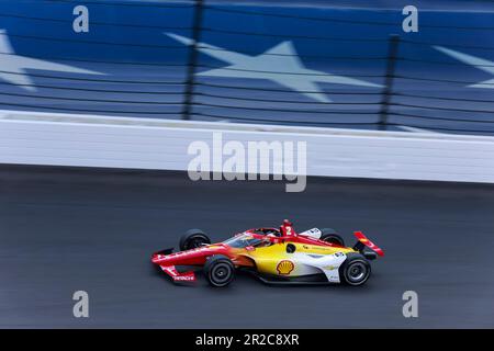 Indianapolis, USA. 18th May, 2023. INDIANAPOLIS, INDIANA - MAY 18: Josef Newgarden (2) of United States and Team Penske, practices for the 2023 Indy 500 at Indianapolis Motor Speedway on May 18, 2023 in Indianapolis, Indiana. Credit: Jeremy Hogan/Alamy Live News Stock Photo