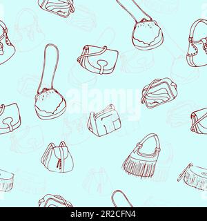 Woman Bags Seamless Pattern. Background with women handbag fashion accessories Stock Vector