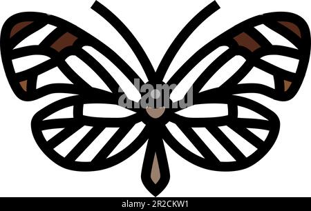 glasswing butterfly spring color icon vector illustration Stock Vector