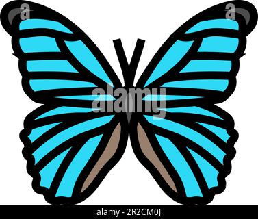 giant blue morpho spring color icon vector illustration Stock Vector ...