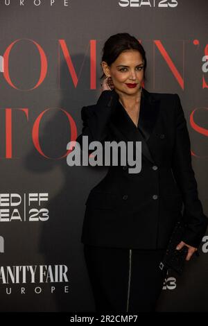 Antibes, France. 18th May, 2023. Katie Holmes arrives for the ‘Women's Stories' gala hosted by the Saudi based Red Sea International Film Festival during the 76th edition of Cannes film festival at Hotel du Cap-Eden-Roc, in Cap d'Antibes, near Cannes, southern France, on May 18, 2023. Photo by Ammar Abd Rabbo/ABACAPRESS.COM Credit: Abaca Press/Alamy Live News Stock Photo