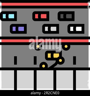 pit lane vehicle speed auto color icon vector illustration Stock Vector