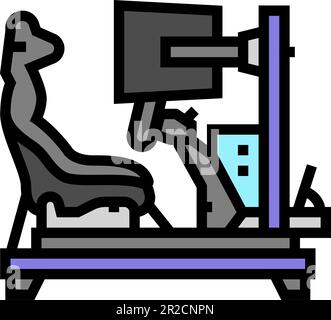 racing simulator vehicle color icon vector illustration Stock Vector