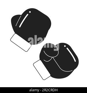 Boxing fists in gloves monochrome flat vector object Stock Vector