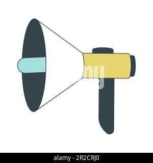 Megaphone business flat line color isolated vector object Stock Vector