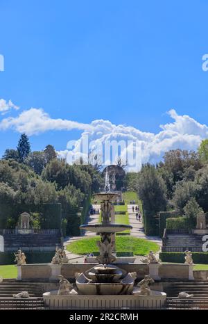 Boboli Gardens in Florence, directly behind Pitti Palace, Italy. The Medici family created the Italian garden style that would become a model for many Stock Photo