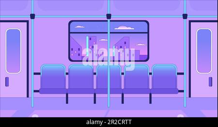 Train interior lo fi chill wallpaper Stock Vector