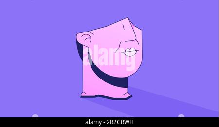 Broken head sculpture lo fi chill wallpaper Stock Vector