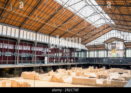 Barcelona, Spain - July 9, 2017: day view of Mercat del Born in Barcelona, Spain. It is a symbol of Catalan architecture. Stock Photo