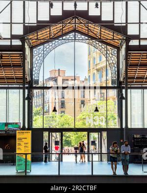 Barcelona, Spain - July 9, 2017: day view of Mercat del Born in Barcelona, Spain. It is a symbol of Catalan architecture. Stock Photo