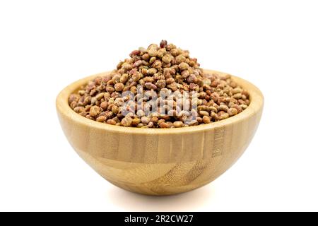 Sumac seeds. Dried sumac berries isolated on white background. Spice concept Stock Photo