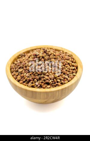 Sumac seeds. Dried sumac berries isolated on white background. Spice concept Stock Photo