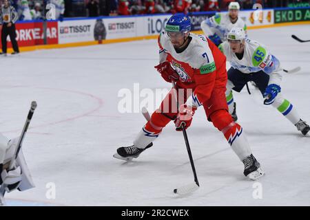 LATVIA, RIGA - 18.05.23: DVORAK Tomas. Game Czech Republic vs Slovenia. IIHF 2023 Ice Hockey World Championship at Arena Riga Stock Photo