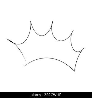 Royal crown, queen or princess diaden, tiara head, King in doodle style ...