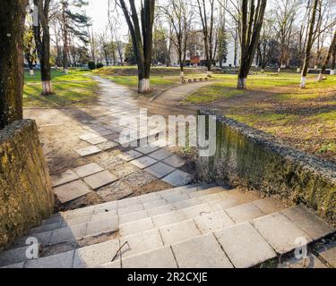 stair steps in the city park. travel background Stock Photo