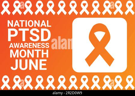 National PTSD Awareness Month June. Vector illustration Suitable for greeting card, poster and banner. Stock Vector