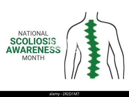 National scoliosis awareness month. Vector illustration Design for banner, poster or print. Stock Vector