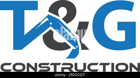 T & G construction logo design Stock Vector