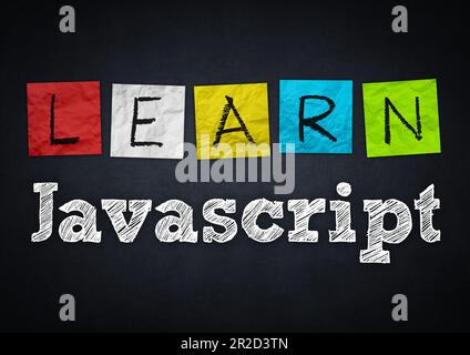 Learn Javascript - programming language Stock Photo
