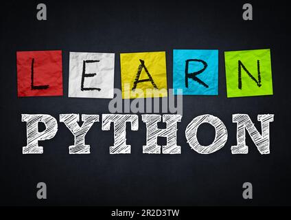 Learn Python - programming language Stock Photo