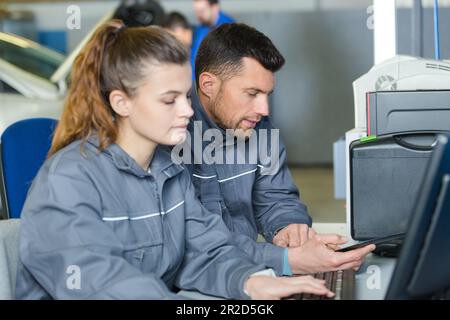 engineering team working in the lab Stock Photo