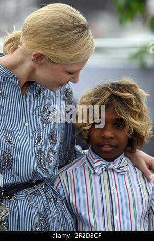 Cate Blanchett and Aswan Reid attending the photocall for The New Boy during the 76th Cannes Film Festival in Cannes, France. Picture date: Friday May 19, 2023. Photo credit should read: Doug Peters/PA Wire Stock Photo