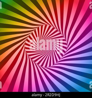 Abstract rainbow coloured optical illusion design Stock Vector