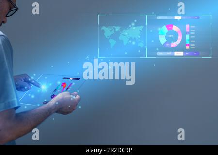 stock market Investments funds and digital assets. 2023 business finance technology and investment concept. business finance background. businessman a Stock Photo