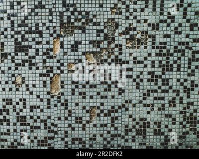 black and white mosaic on the wall Stock Photo