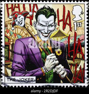 The joker on british postage stamp Stock Photo