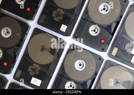 backup data tape texture as history background Stock Photo - Alamy