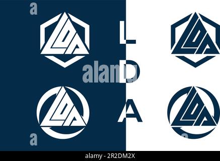 A set of logos for letters LDA Brand logo design Stock Vector