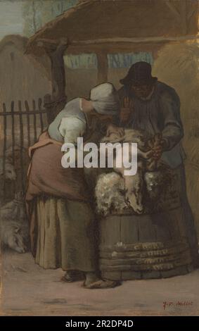 The Sheepshearers Date: 1857/61 Artist: Jean-François Millet French, 1814-1875 Stock Photo