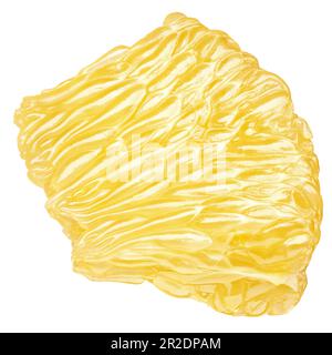 Flesh of pomelo citrus fruit isolated on white background with clipping path. Pomelo pulp. Full depth of field. Stock Photo