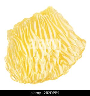Flesh of pomelo citrus fruit isolated on white background with clipping path. Pomelo pulp. Full depth of field. Stock Photo