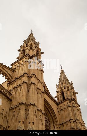 Palma, Majorca - May 13th 2023: Cathedral of Santa Maria under cloudy sky in Palma de Mallorca, Spain Stock Photo