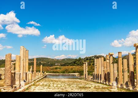 Harbor Street in Patara, an ancient city located on the west coast of Lycia, today the town of Kalkan in Antalya in Turkey. Stock Photo